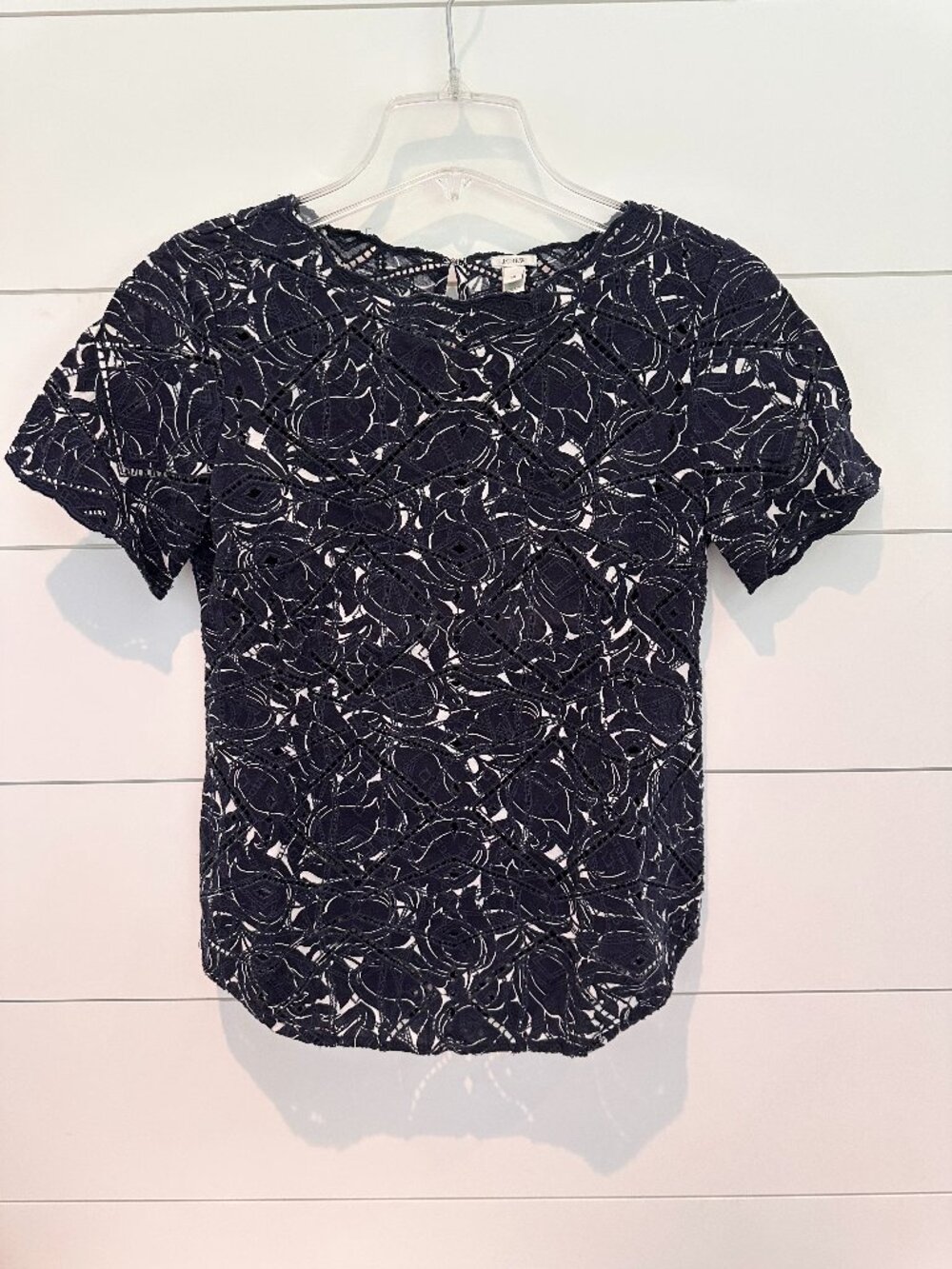 J Crew Floral Cut Out Ladder Lace Top - Size XS